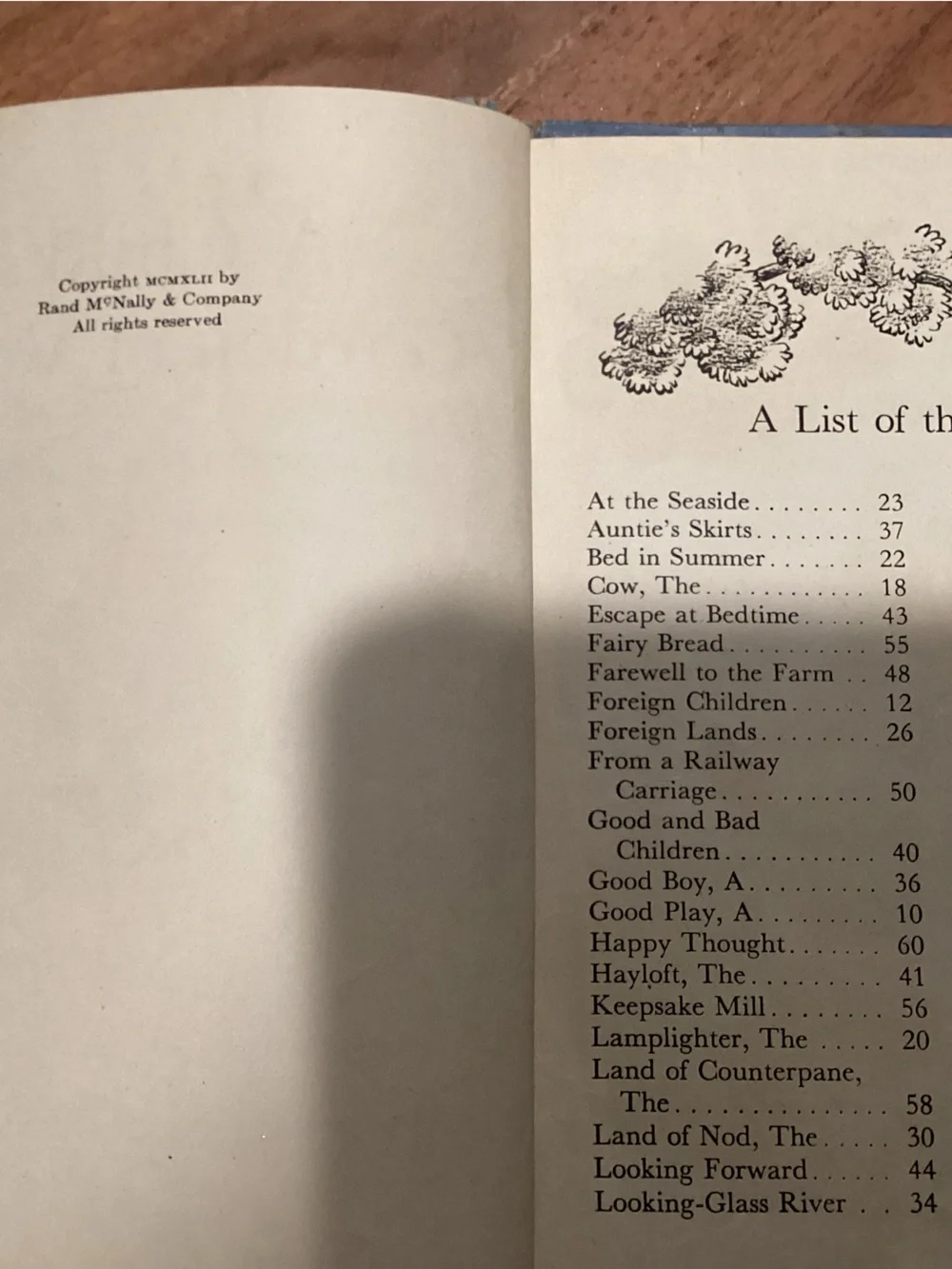 Vtg. 1942 copy of A Child’s Garden of Verses by Robert Louis Stevenson